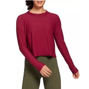 CALIA by Carrie Underwood Diamond Mesh Long Sleeve Workout Top Women’s Size L